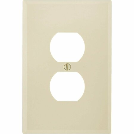 LEVITON 1-Gang Smooth Plastic Oversized Outlet Wall Plate, Ivory 001-86103
